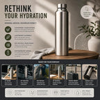 Stainless Steel Water Bottle 1000ML (Pack of 2)