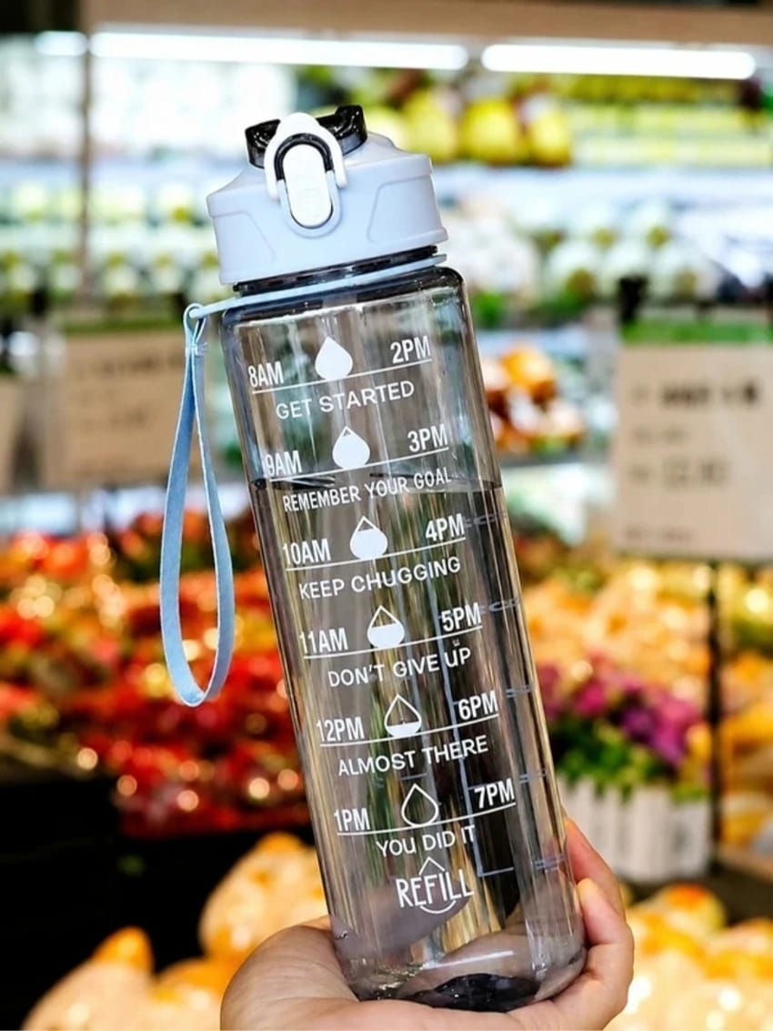 Motivational 900ML Non-Toxic Sipper Water Bottle (Pack of 2)