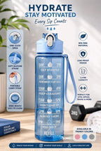 Motivational 900ML Non-Toxic Sipper Water Bottle (Pack of 2)