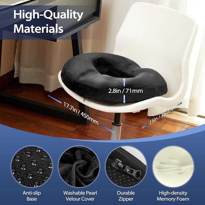 DEBIK Premium Memory Foam Donut Seat Cushion